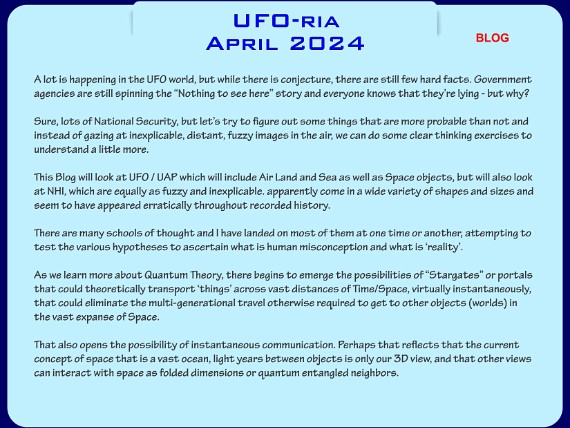 UFO-ria - A Blog